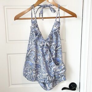 Express Ruffles Floral Halter Top Size Medium